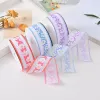 3.8cm small flower ultrasonic yarn tape factory direct sales and wholesale of handicrafts, gifts, toys, decorations, fresh style small bow ribbons, accessories and webbing Specification image